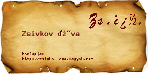Zsivkov Éva névjegykártya